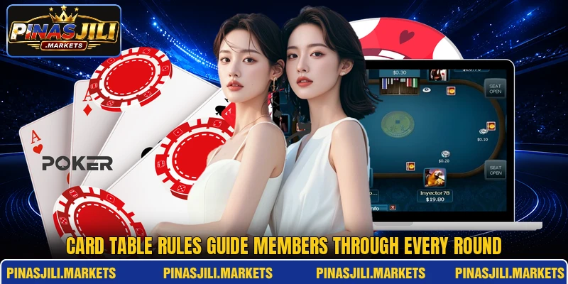 Card table rules guide members through every round Card table rules guide members through every round