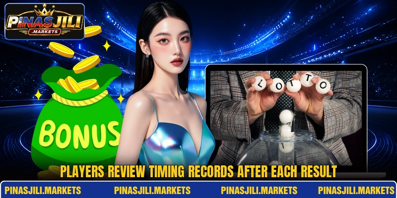 Players review timing records after each result Players review timing records after each result