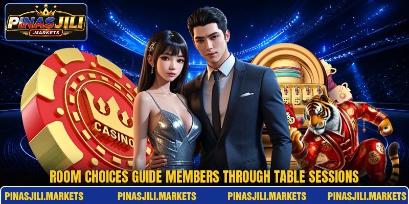 Room choices guide members through table sessions Room choices guide members through table sessions