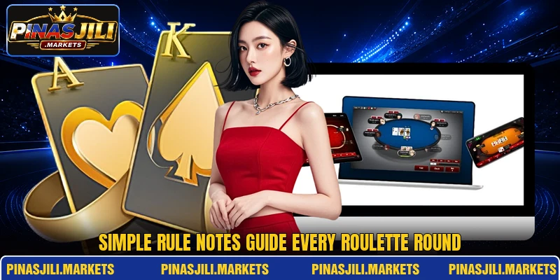 Simple rule notes guide every roulette round