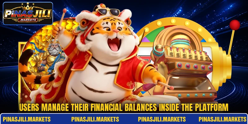 Users manage their financial balances inside the platform